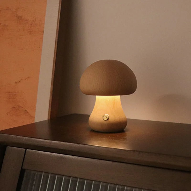 Wooden Mushrooms Lamp
