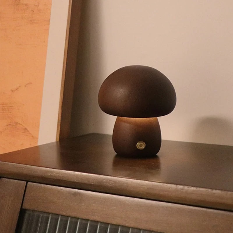 Wooden Mushrooms Lamp