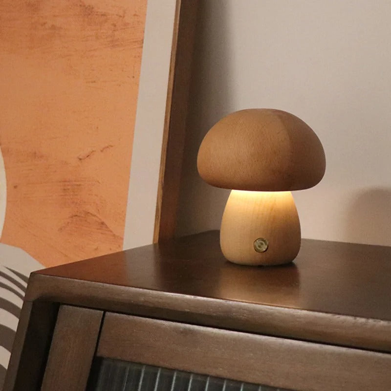 Wooden Mushrooms Lamp