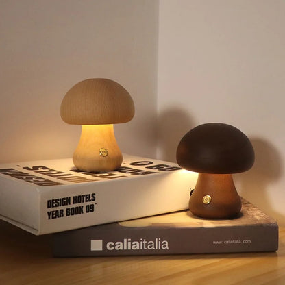 Wooden Mushrooms Lamp
