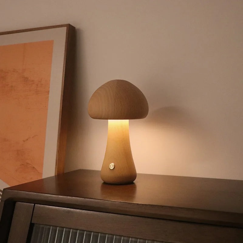 Wooden Mushrooms Lamp