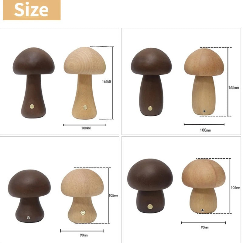 Wooden Mushrooms Lamp