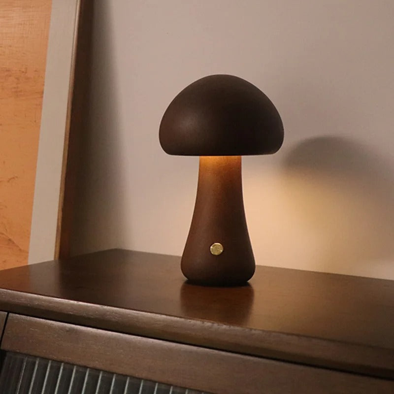 Wooden Mushrooms Lamp